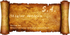 Stigler Antónia névjegykártya